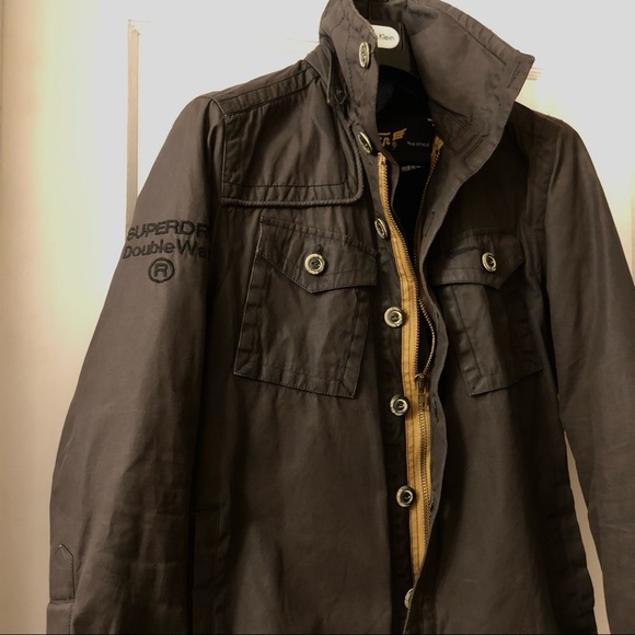 Superdry Winter Coat; Size Small; Hardly worn; charcoal/browny colour - Picture 4 of 6